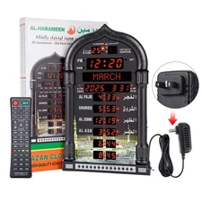Digital Azan Clock Led Prayer Wall Clock Islamic for Home Office Mosque Clock US
