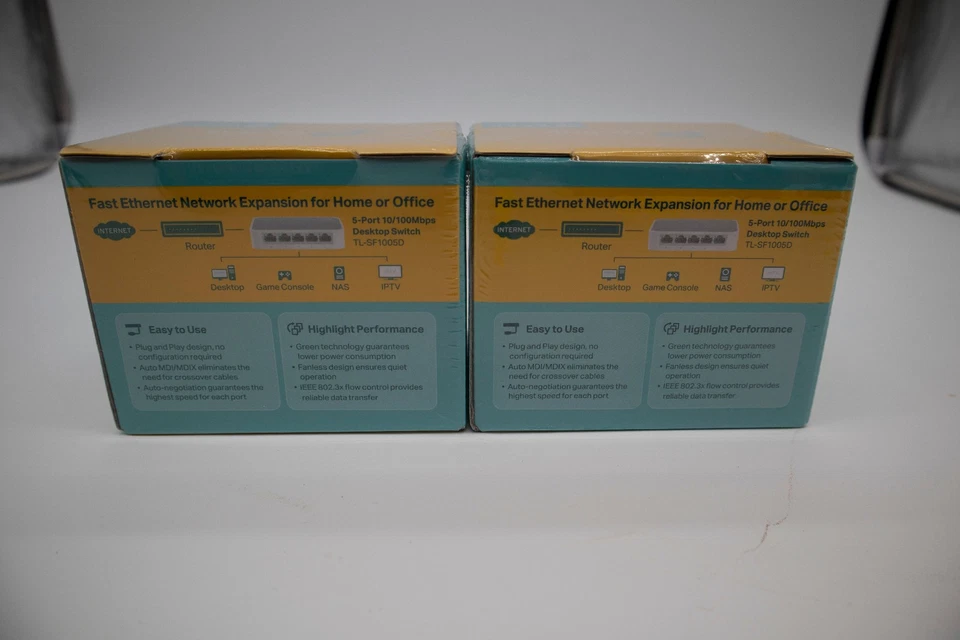 x2 TP-Link TL-SF1005D 5 Port 10/100Mbps Desktop Ethernet Switch Sealed New - Image 3 of 3