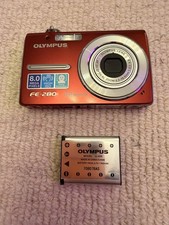 Olympus Digital Camera FE-280 8.0MP Red Tested with battery