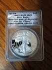 2013-W $1 American Silver Eagle ANACS PR70 DCAM FDOI West Point Mint 25th Ann