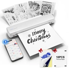 3-in-1 Inkless Portable Printer 8.5"x11" A4 Thermal Printer Bluetooth for Travel