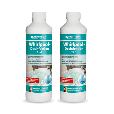 HOTREGA Whirlpool Desinfektion 2x 500ml Whirlpool Pflege Jacuzzi Reiniger 2in1