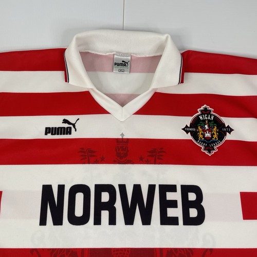 Vintage Wigan Warriors 1995 Centenary Rugby League Puma Jersey Mens Size XL - Picture 2 of 14