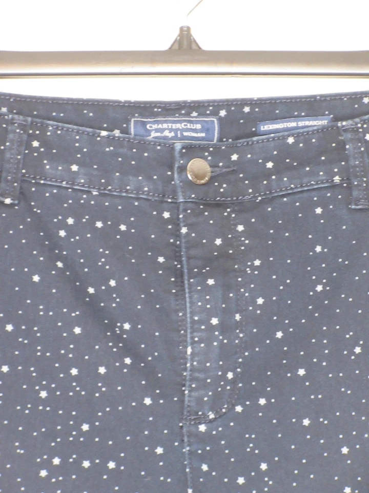 Charter Club Women's Plus Lexington Straight Leg Raw Hem Star Jeans 18W B79 - Image 2 of 4