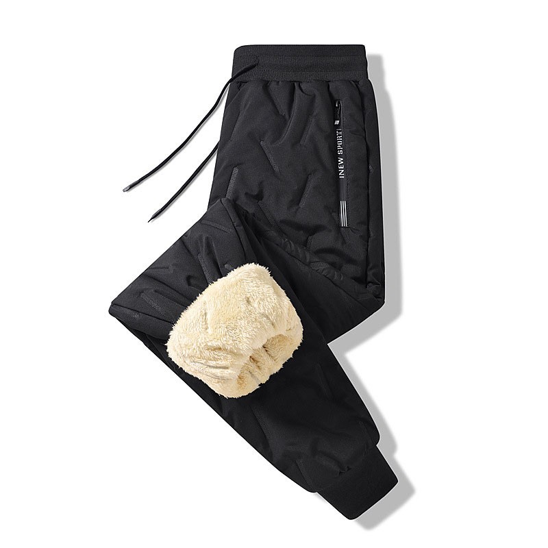 Men Winter Fleece Lined Thick Thermal Trousers Athletic Joggers Loose Warm Pants