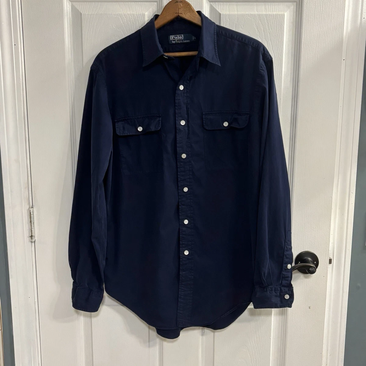 Polo Ralph Lauren Silk Long Sleeve Solid Casual Button-Down Shirts