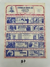 Cornelia Drive-In Theatre July 1970 Calendar Movie Schedule Handbill Georgia