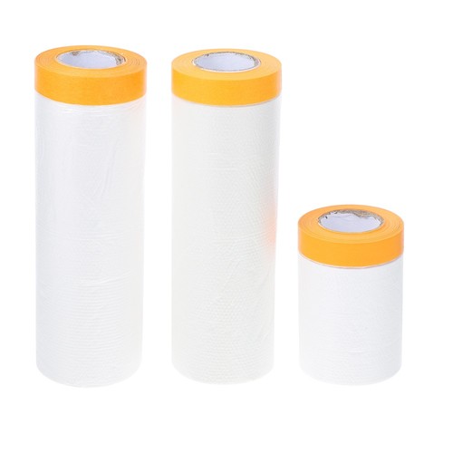 6 Rolls Pre-Taped Masking Paper + 3 Rolls Masking Tape - 18x50 Ft Paint Protection - View #11