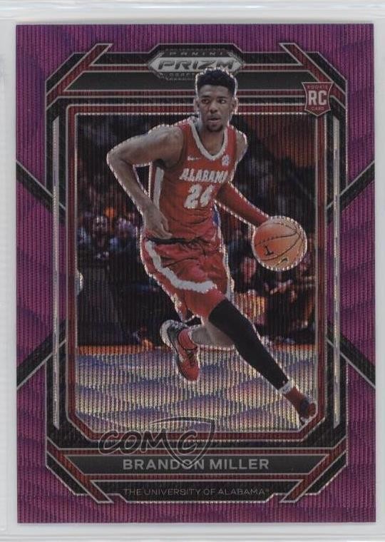 2023-24 Panini Prizm Draft Picks Purple Wave Prizm Brandon Miller #63 09ff