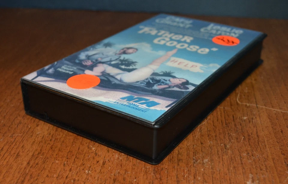 VTG FATHER GOOSE VHS ORIGINAL CLAMSHELL CARY GRANT NTA HOME ENT. Foto 3 de 4