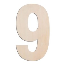 17 Inch Large Wooden Number 9 1/4 in Thick Big Wood Number for Crafts and Wal...