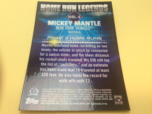 2012 Topps Prime Nine Home Run Legends Baseball Card - YOU PICK from "Styles" - Picture 13 of 20