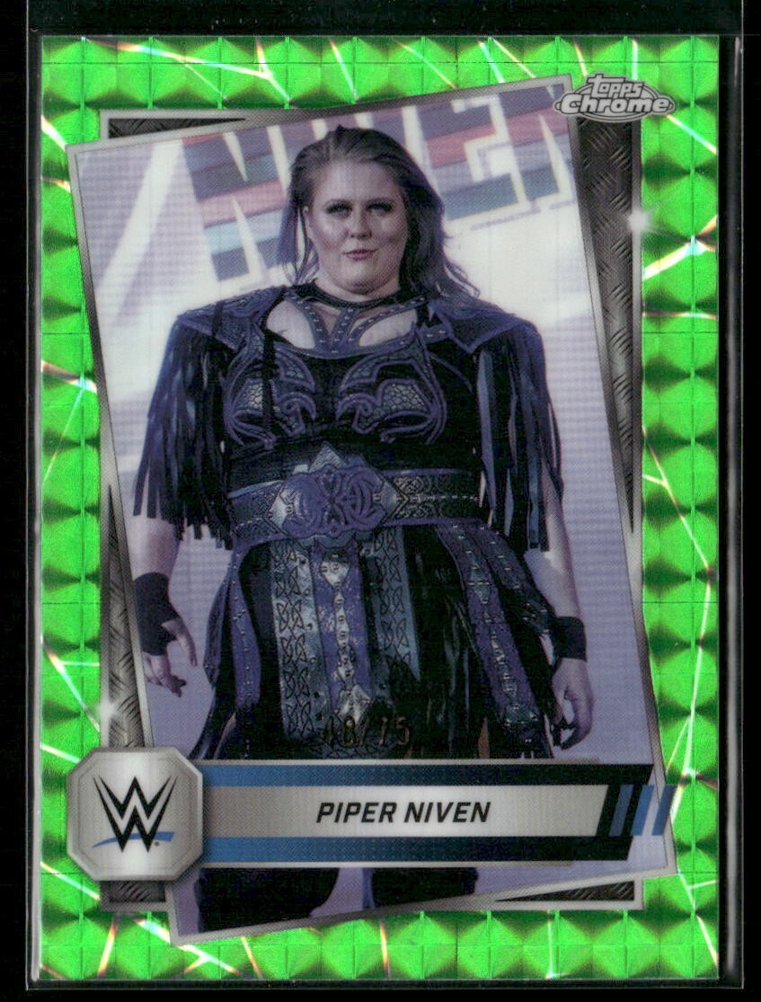 2025 TOPPS CHROME WWE PIPER NIVEN GREEN GEOMETRIC REFRACTOR 48/75 #152