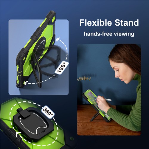 For Samsung Galaxy TabA9 A9+Shockproof Hard Armor Stand Case Cover+Tempered Film - Picture 2 of 47