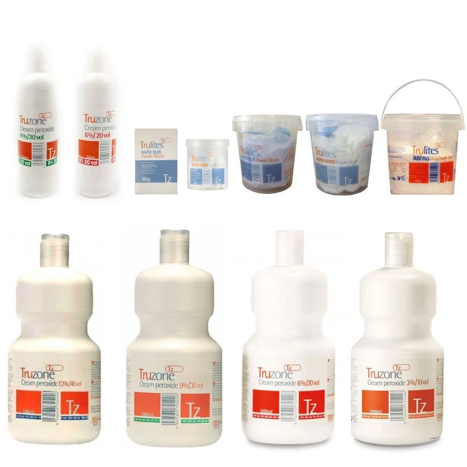 TRUZONE CREAM PEROXIDE & TRULITES RAPID BLEACH POWDER KIT | ALL STRENGTH & SIZE