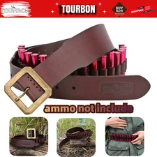 TOURBON Western Gun Belt Leather .44/45Mag Ammo Belt Revolver Holster Retro Belt