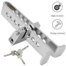 Stainless Steel Brake Pedal Lock Security Car Auto Clutch Lock Anti-theft W/3Key