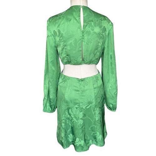 Silvia Tcherassi Jodie Jacquard Floral Cutout Mini Dress in Kelly Green Small - Picture 10 of 13