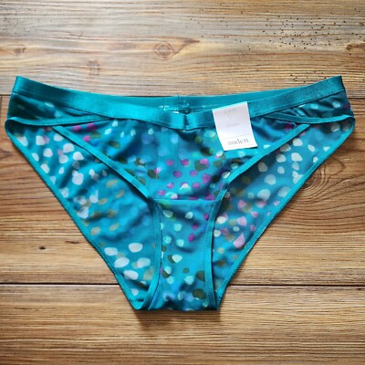Auden Panties Womens S Teal Polkadot Mesh Cheeky NEW 