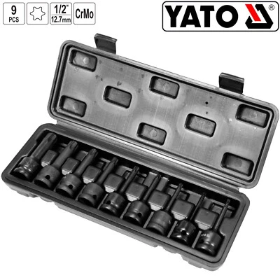 YATO Jeu De Douilles à Chocs Torx 1/2" 9 Pièces Clé À Cliquet - Photo 1/2