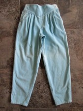 Vintage Heart 2 Heart California Pants 5 23x24 Blue Corduroy Pleated High Waist