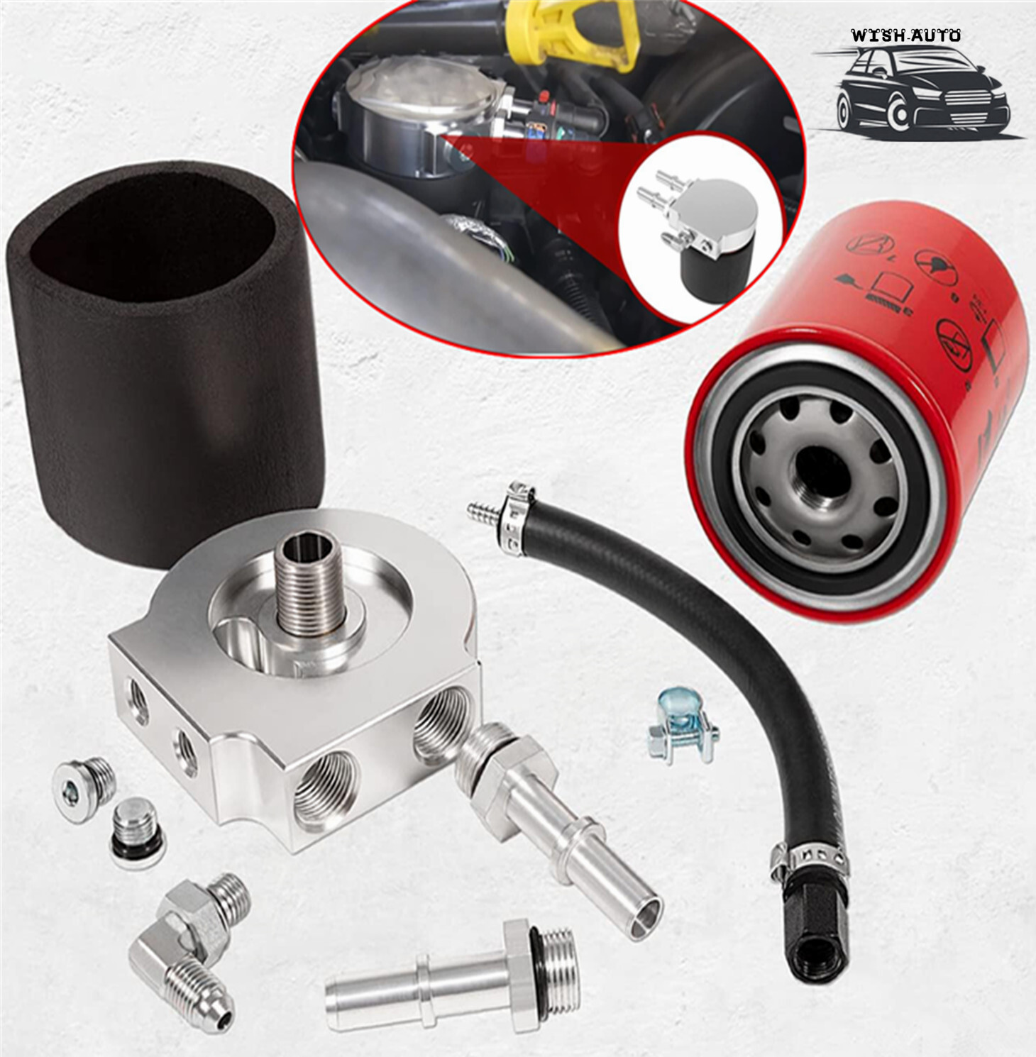 121003 Upper Fuel Filter Conversion Kit For Ford 6.7L Powerstroke (2011-2024 F250-F550) - Billet Aluminum Housing