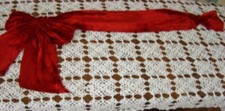 Vintage Red CRUSH VELVET Bow Cummerbund Red Bow1800S OR EARLY 1900'S VALENTINE