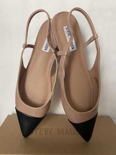 Zapatos Steve Madden Allure 8M Desnudo Brillante Charol Punta Punta Cordones - Imagen 2 de 9