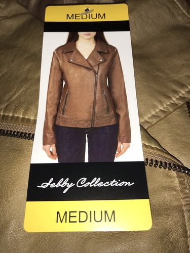 Neu mit Etikett Sebby Collection Damen braun Toffee Kunstlederjacke mittlerer Kragen Mantel - Bild 7 von 9