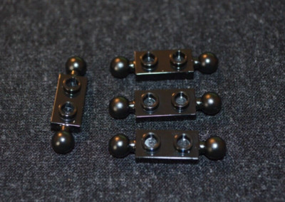 (4) 1x2 Black Plate w/ Ball on Both End Technic Bricks - NEW Lego Parts