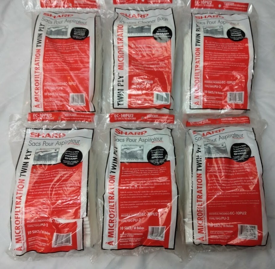 Sharp Vacuum Cleaner Bags Model EC10PU2 Type PU2 (6 Packs/60Bags) eBay