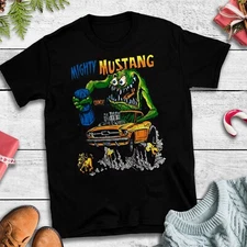 Mighty Mustang Ed Roth Rat Short Sleeve Black All Size T-Shirt