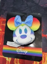 Disney Rainbow Pride Minnie Mouse Keychain Bag Clip Plush Toy Just Play@
