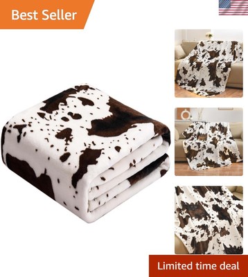 Versatile Cow Blanket - Warm Lightweight Throw for Family Snuggles & Outdoor Fun