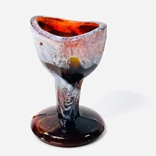 Vintage Amber White Slag? Glass Eye Wash Cup