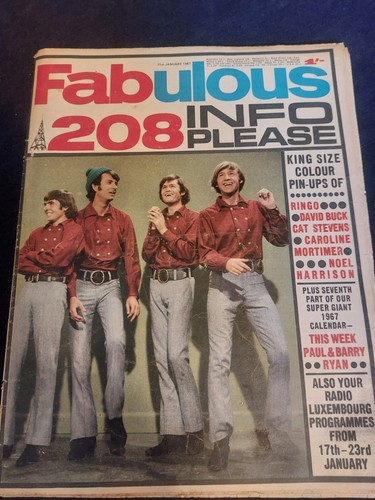Vintage FABULOUS 208 Magazine 21 JANUARY 1967 Monkees Beatles Cat Stevens (A1)