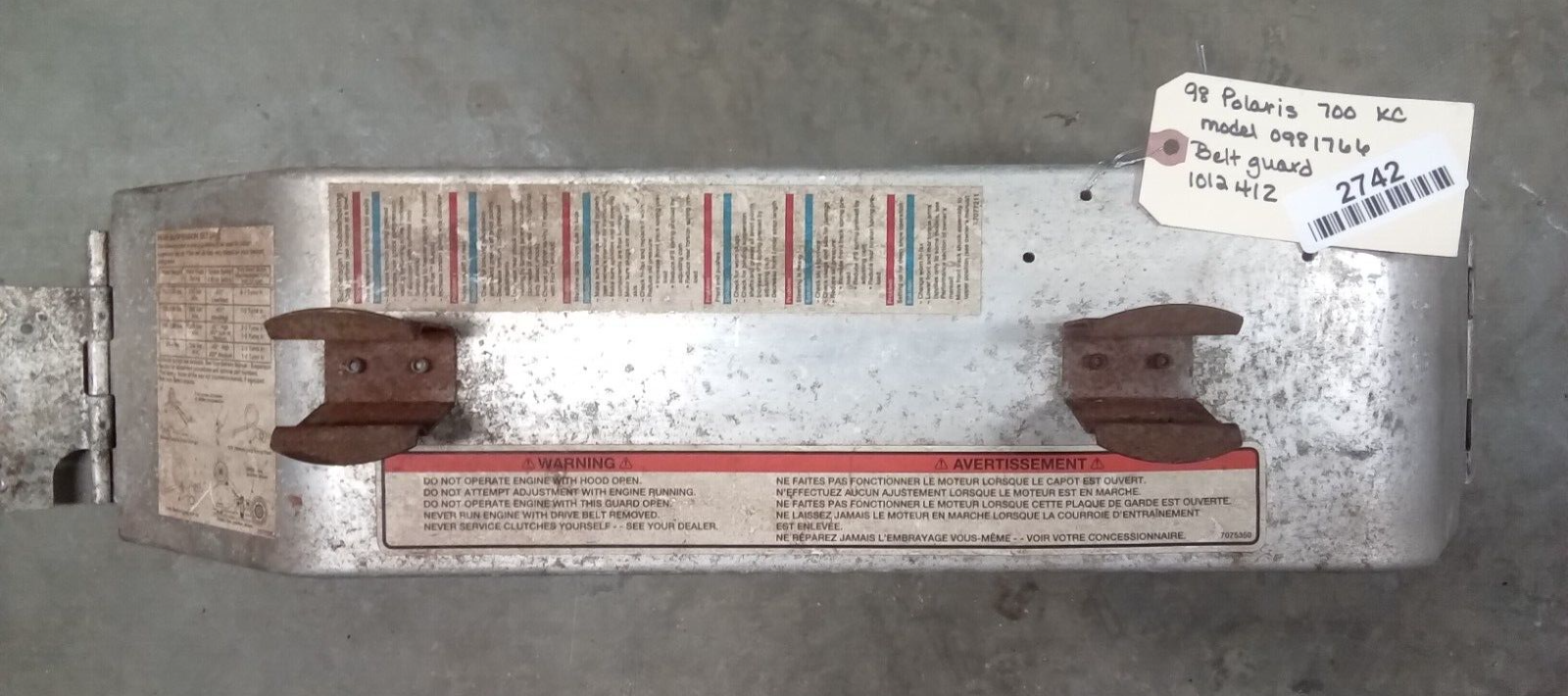 1998 Polaris 700 XC Snowmobile Belt Guard Model 1012412 0981766-image