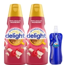 Int'l Delight White Chocolate Raspberry Coffee Creamer 32oz 2 pk w/ Bottle