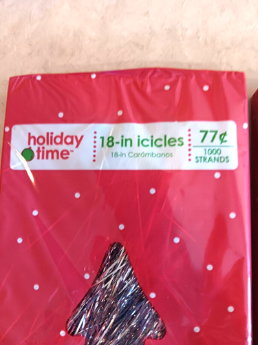Holiday Time Christmas Tree Tinsel Icicles 1000 Strands,18"long, Silver LOT Of 2 - Picture 4 of 5