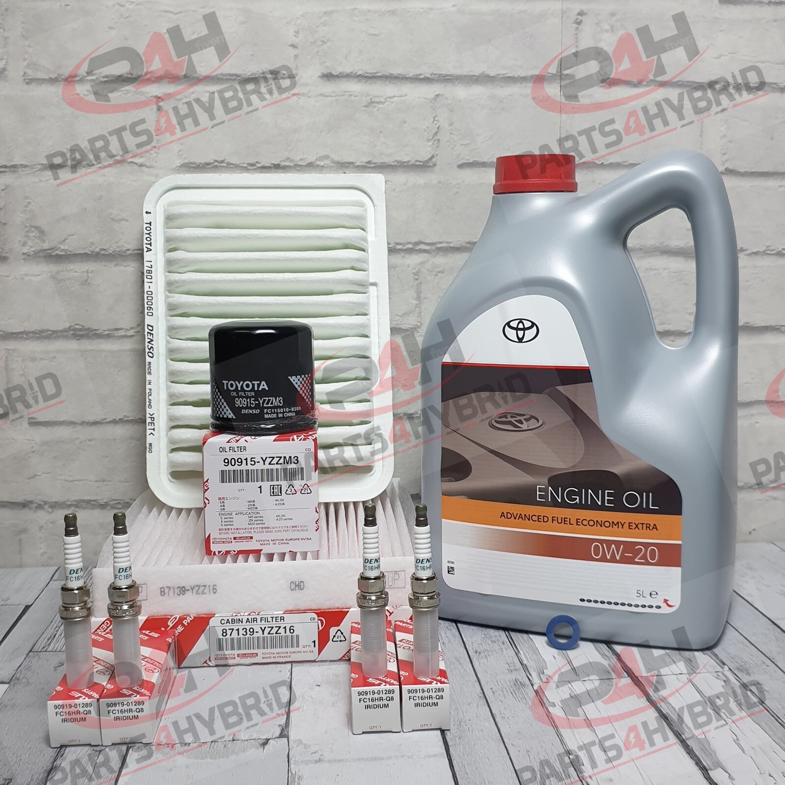 Genuine Toyota Yaris Service Kit NSP131 2014-2020 With 0W20 Oil & Spark Plugs