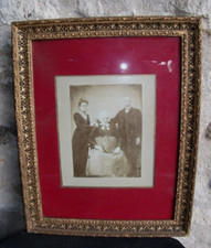 Cadre Napoléon III doré à l'or+photo+verre ancien 53,5 X 42,5 Feuil 46 X 35 cm