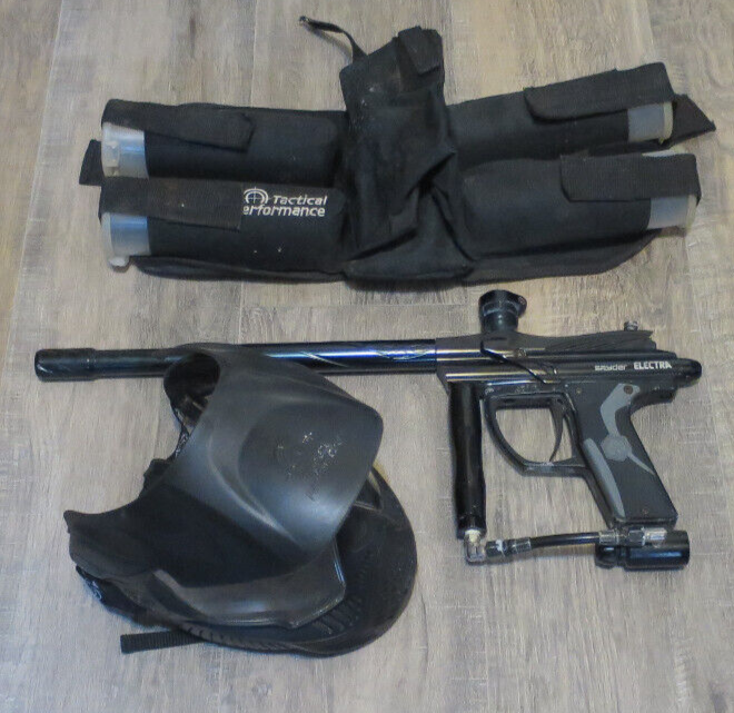 Spyder Electra Trigger Frame Paintball Marker Gun BLACK W/MASK AND MORE