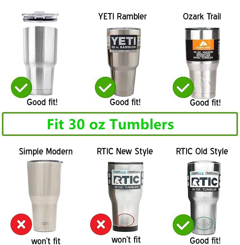 Replacement Tumbler Lids for 30oz Stainless Steel Cups, 2-Pack