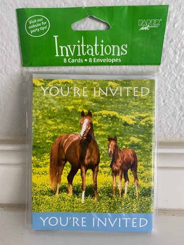 "Wild Horses" Birthday Horse Party Invitations 8 Count