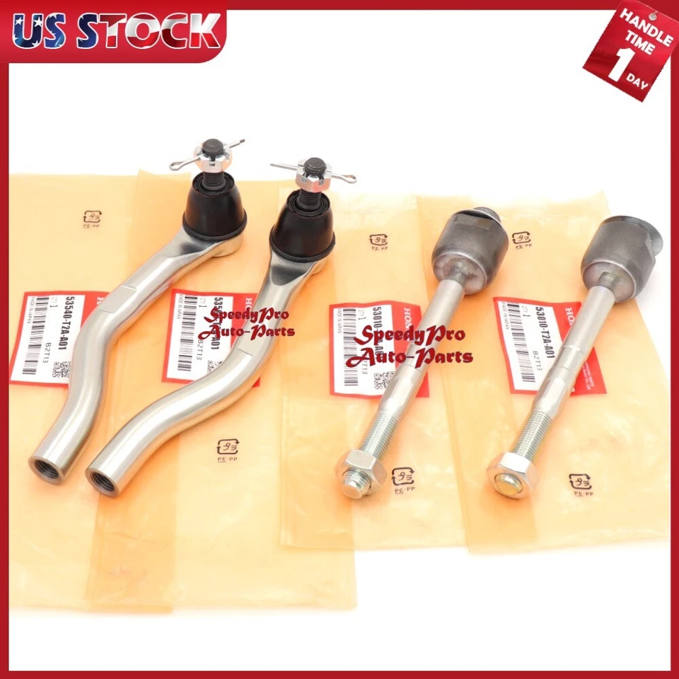 OEM 4 Pcs Outer & Inner Tie Rod End Set For 13-17 Honda Accord 15-20 Acura TLX - Image 2 of 4