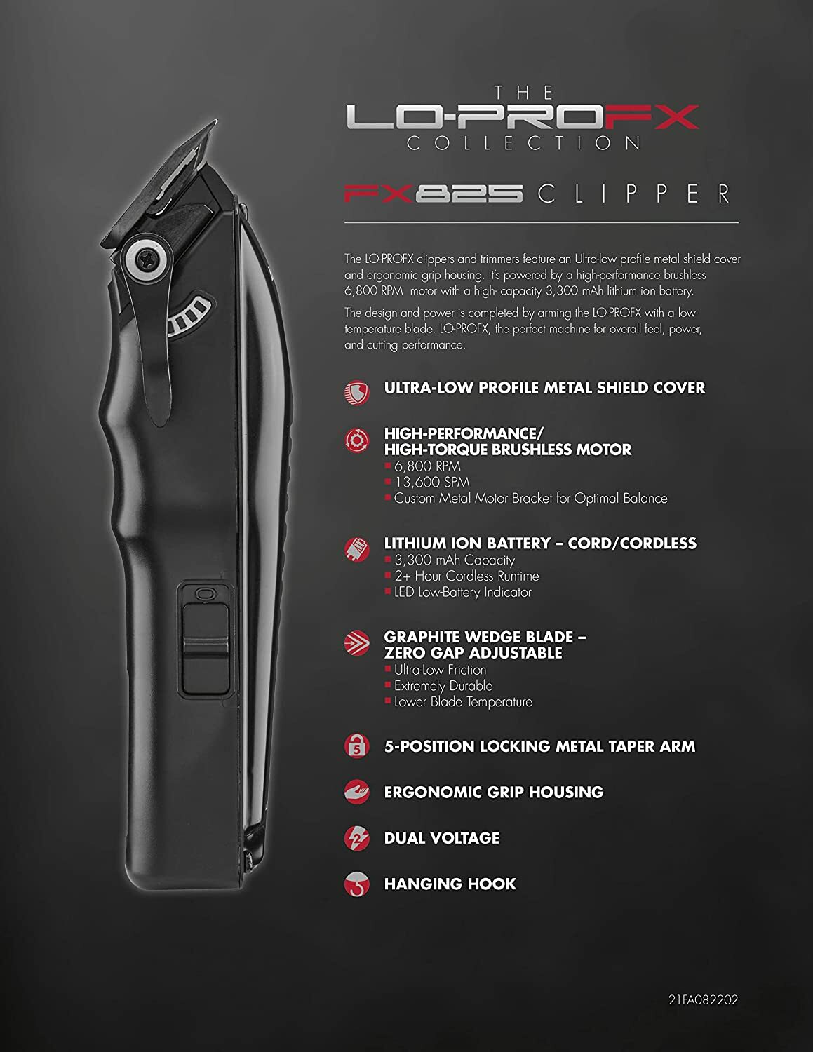 Babyliss Pro LO-PRO FX726 & FX825 Cord/Cordless Lithium-Ion Trimmer Clipper Set