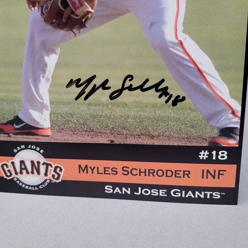 San Jose Giants Myles Schroder Autograph Signed Photo Baseball Card 2013 #18 INF - Picture 2 of 3