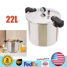23 Quart Large Capacity Pressure Canner Cooker with Gauge Release Valve Silver !