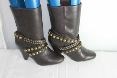 Bottines En Cuir Gris Taille 36 - Occasion Très Bon état - Sans Marque