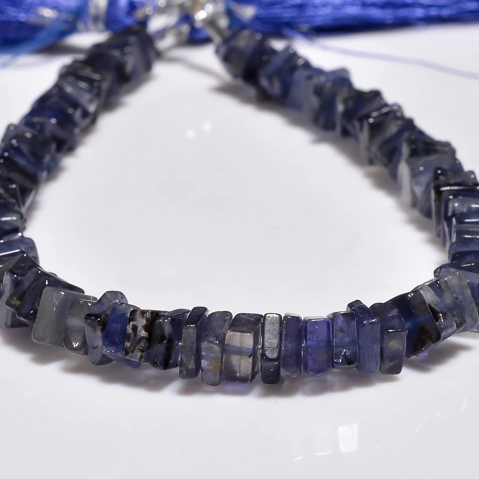 100% Natural Iolite Gemstone Square Shape Smooth Beads 5X5mm Strand 9" GB-458 - Image 3 of 3